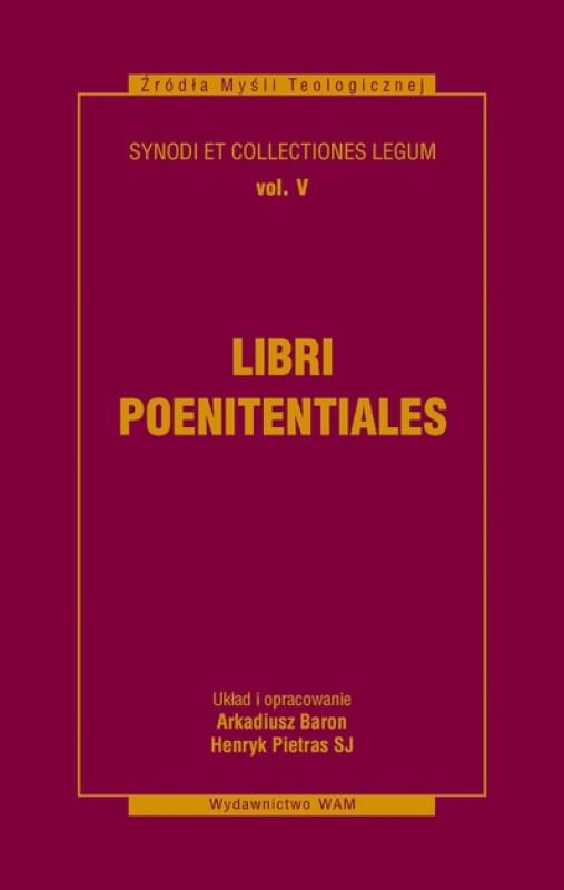 Okładka - Libri Poenitentiales. Synody i kolekcje praw, tom V