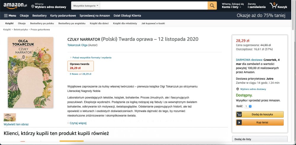 Amazon.pl zrzut ekranu