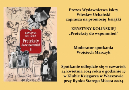 News - 24 IV: Krystyna Koliska w Klubie Ksigarza