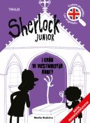 Okadka ksizki - Sherlock Junior i grb w Westminster Abbey