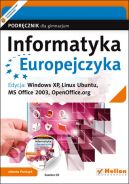 Okadka ksizki - Informatyka Europejczyka. Podrcznik dla gimnazjum. Edycja: Windows XP, Linux Ubuntu, MS Office 2003, OpenOffice.org