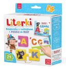 Okładka - Literki. Książeczka z naklejkami i PUZZLE do pary