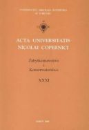 Okadka ksizki - Acta Universitatis Nicolai Copernici Zabytkoznawstwo i Konserwatorstwo XXIX
