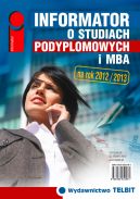 Okadka ksizki - Informator o studiach podyplomowych i MBA 2012/2013