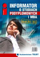 Okładka - Informator o studiach podyplomowych i MBA 2012/2013