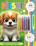 Okadka ksizki - Kolorowanka z kredkami. Kolorowe zwierzaki. Pieski