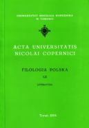 Okadka - Acta Universitatis Nicolai Copernici Filologia polska LX