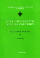 Okadka - Acta Universitatis Nicolai Copernici Filologia polska LX