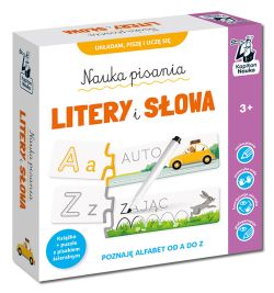 Okadka ksiki - Nauka pisania. Litery i sowa. Ksika + puzzle do pisania