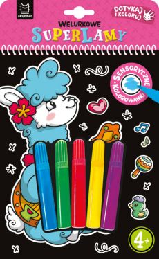 Okadka ksiki - Welurkowe superlamy. Dotykaj i koloruj