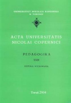 Okadka ksiki - Acta Universitatis Nicolai Copernici. Pedagogika XXIII. Historia wychowania