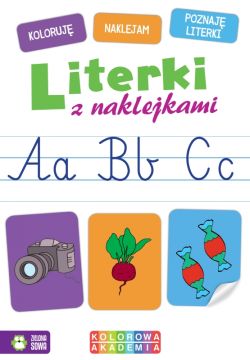 Okadka ksiki - Kolorowa Akademia. Literki z naklejkami