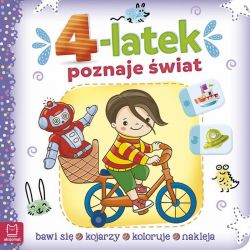 Okadka ksiki - 4-latek poznaje wiat. Bawi si, nakleja, rozwizuje quiz