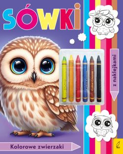 Okadka ksiki - Kolorowanka z kredkami. Kolorowe zwierzaki. Swki