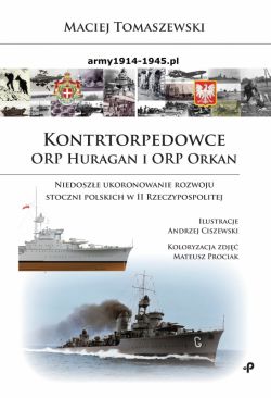 Okadka ksiki - Kontrtorpedowce ORP Huragan i ORP Orkan. Niedosze ukoronowanie rozwoju stoczni polskich w II Rzeczypospolitej