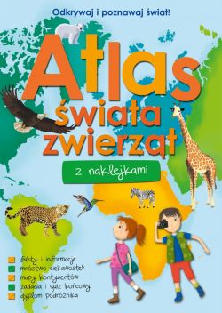 Okadka ksiki - Atlas wiata zwierzt z naklejkami