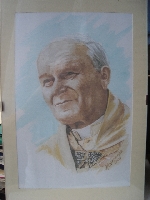 Pp. Jan Pawe� II. Akwarela. 2005. Henryk O.