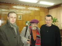 Gabinet Prof. W. Wjcika (Ul.), rozmowy o regionie. Obecni: Prof. M. Kisiel, poeta A. Rozenfeld, A. Wjcik - inynier rodowiska.