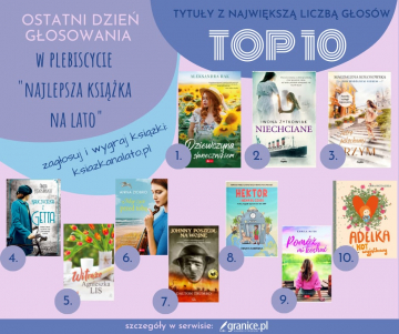 News Zag�osuj i wygraj kilkana�cie ksi��ek! Oto czo�owa dziesi�tka tytu��w na finiszu plebiscytu „Najlepsza ksi��ka na lato