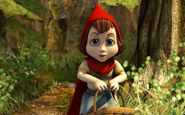 Okadka publicystyki - Czerwony Kapturek – prawdziwa historia. Animacja z doskonaym poczuciem humoru