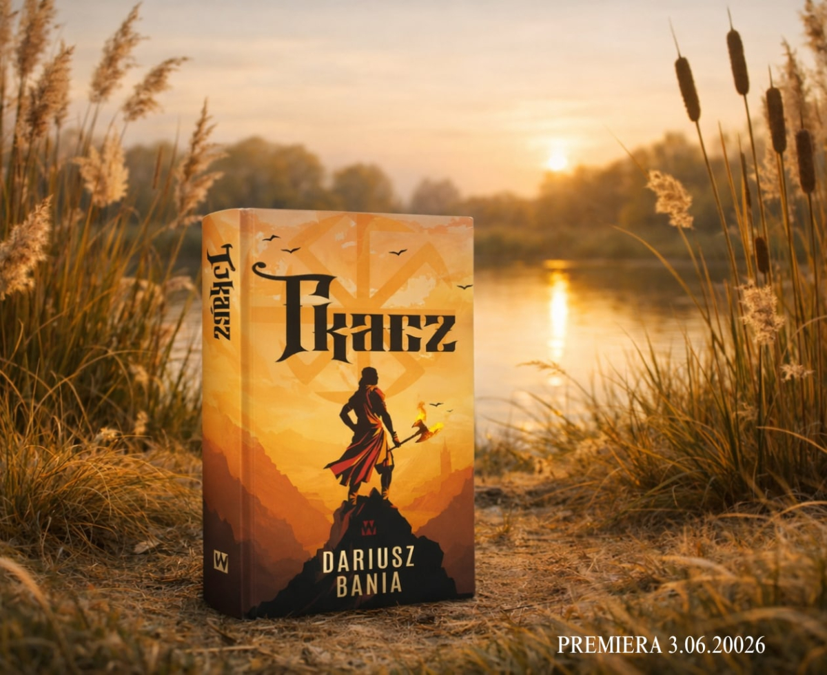 „Tkacz" Dariusza Bani grafika promująca książkę