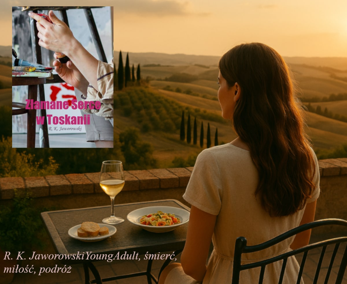„Złamane Serce w Toskanii" Rafała Krzysztofa Jaworowskiego grafika promująca książkę