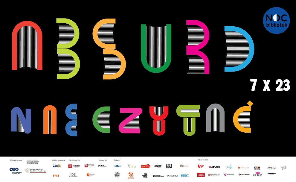 noc bibliotek grafika promująca imprezę