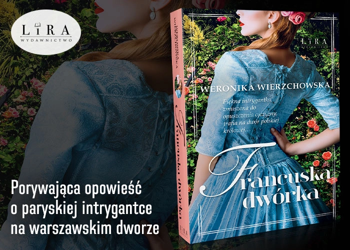 Francuska dwórka grafika promująca książkę