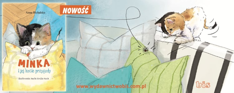 Minka i jej kocie przygody grafika promująca książkę