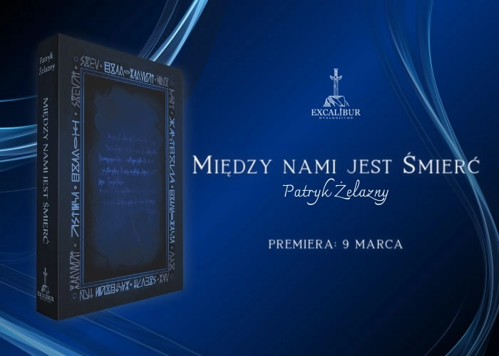 Między nami jest śmierć grafika promująca książkę