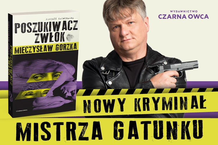Poszukiwacz zwłok grafika promująca książkę