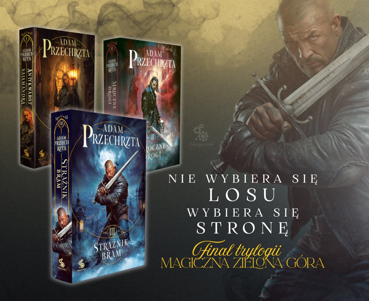„Stra�nik bram" Adama Przechrzty grafika promuj�ca ksi��k�