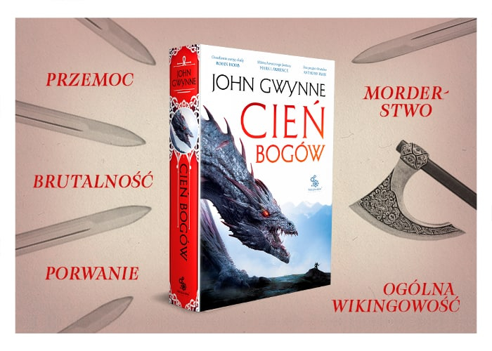 Cień bogów John Gwynne - grafika promująca książkę
