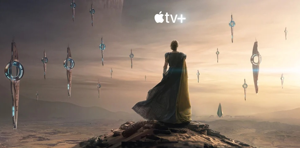 Grafika z serialu "Fundacja" dostępnego na Apple TV+. 