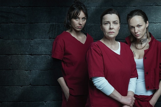 Bohaterki serialu Skazana: sezon 2, w tym Agata Kulesza jako sędzia Alicja Mazur