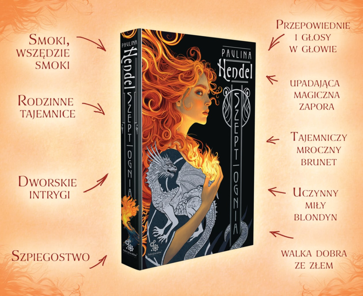 Szept ognia Paulina Hendel - grafika promujca ksik