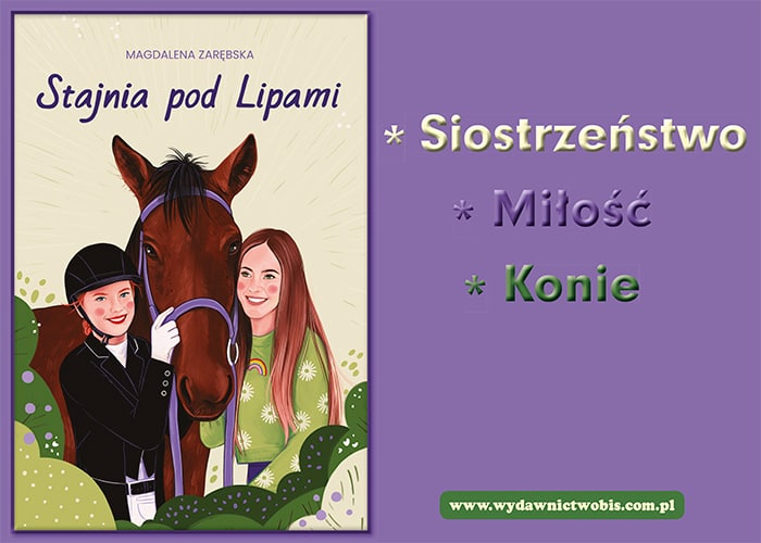 Stajnia pod Lipami Magdalena Zarębska grafika promująca książkę