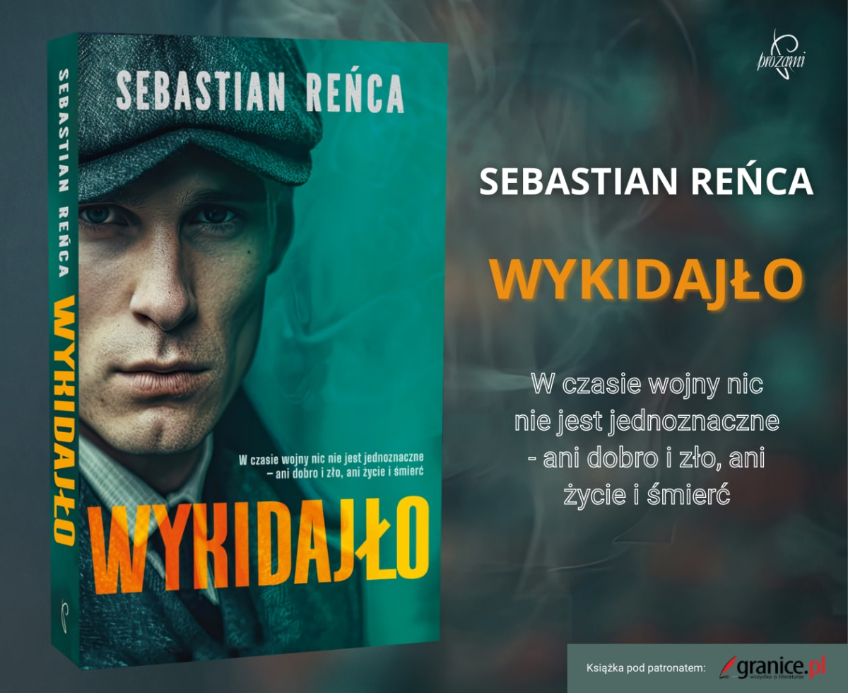 Wykidajło Sebastian Reńca - grafika promująca książkę