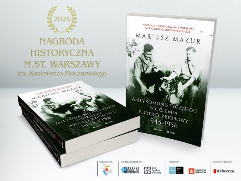 Obrazek w treści Mariusz Mazur laureatem Nagrody Historycznej m.st. Warszawy im. Kazimierza Moczarskiego 2020! [jpg]