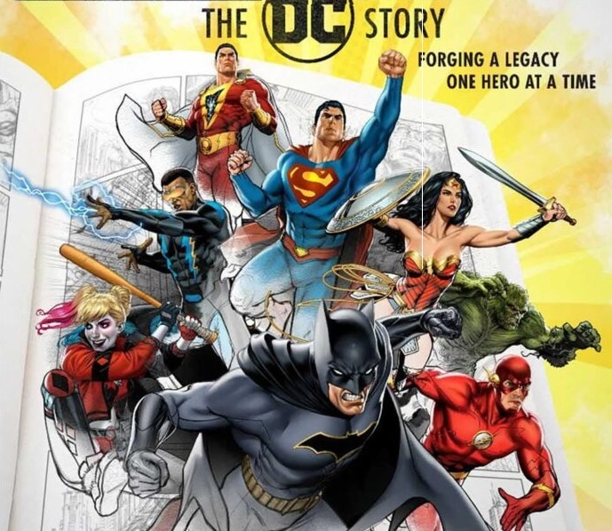 Grafika z bohaterami komiksów DC, z miniserialu "Supermoce: Historia DC" od platformy Max.