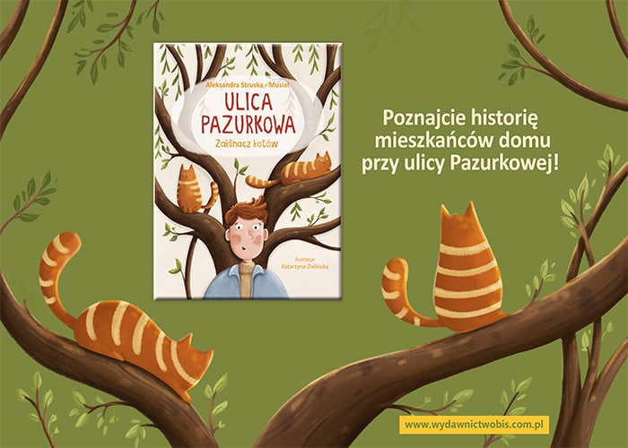 Ulica Pazurkowa. Zaklinacz kotw grafika promujca ksik