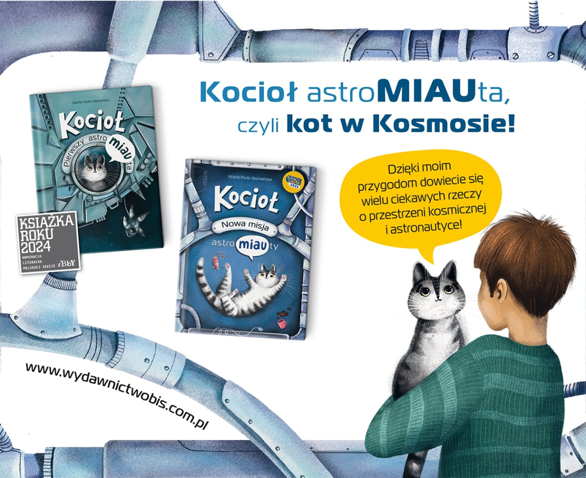 „Kocio�. Nowa misja astroMIAUty" Marty Rydz-Doma�skiej grafika promuj�ca ksi��k�