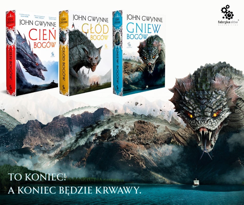 Gniew bogów John Gwynne - grafika promująca książkę