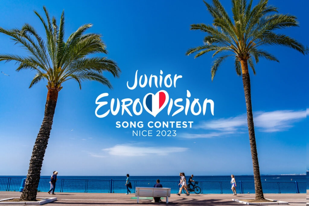 Plakat promujący 21. Konkurs Piosenki Eurowizji dla Dzieci - Nicea 2023.