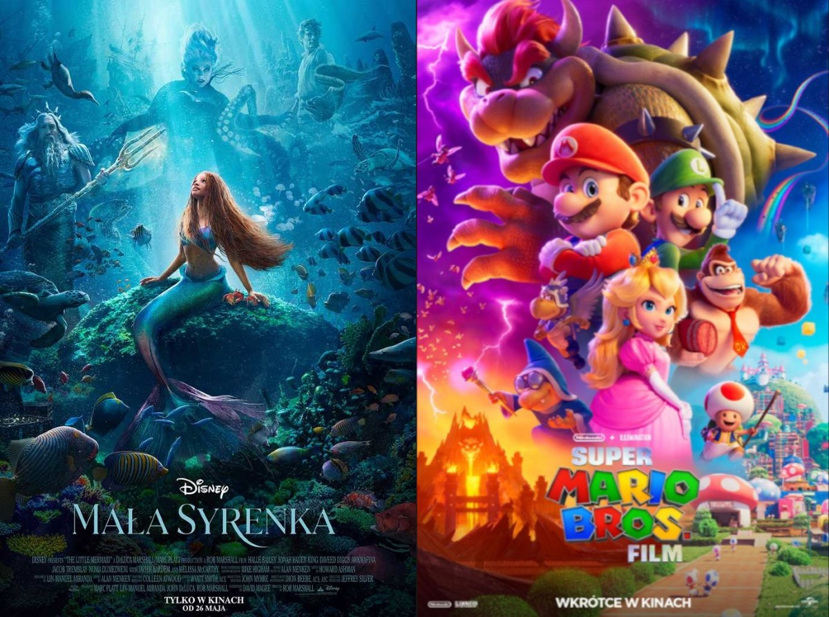 Plakaty filmów Mała syrenka oraz Super Mario Bros