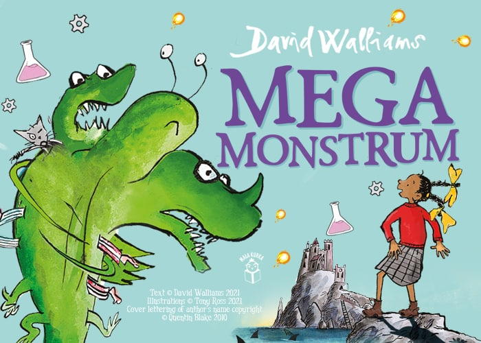 Megamonstrum David Walliams grafika promująca książkę
