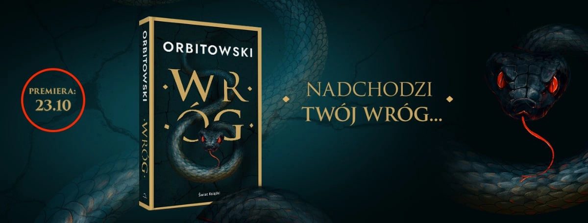 Wróg Łukasz Orbitowski grafika promująca książkę